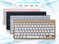 Keyboard dan Mouse Nirkabel 2.4G Set Kombo Mini Portabel untuk Notebook Laptop Mac Desktop PC Komputer Smart TV PS4