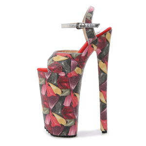 26 Cm Big Size Ultra cena tacchi alti Glitter elegante Stiletto Mules Stripper scarpe piattaforma Spike <span class=keywords><strong>sandali</strong></span> con tacco alto - Product Image 4