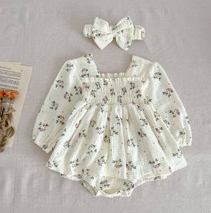 Primavera nuevo bebé Floral mono algodón infantil de manga larga mameluco moda bebé niña ropa - Product Image 1