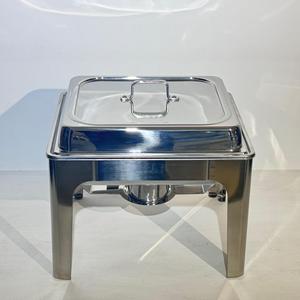 Réchaud de buffet carré en acier inoxydable à couvercle rabattable 12x12 pouces pour hôtels et restaurants - Product Image 1