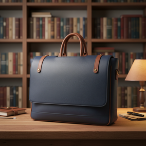 Sac fourre-tout de bureau en cuir de vachette poli, résistant au vent, pour un usage quotidien - Product Image 1