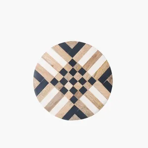 Black Checkerboard Wooden Cake <b>Stand</b> with Metal Decorative Design for Bulk Decorative Use Featuring Glass Crystal <b>PC</b> Materials - Product Image 3