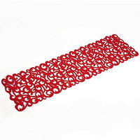 Chemin de table en feutre de couleur rouge et de fleur Rectangle Tapis de table pour la décoration de mariage de cuisine à domicile
