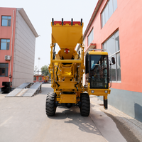 Untuk Truk Mixer Beton 4 Meter Kubik dengan Pengisian Otomatis, Mesin & Gearbox, Drum Berputar Sinkron, Penggerak Empat Roda