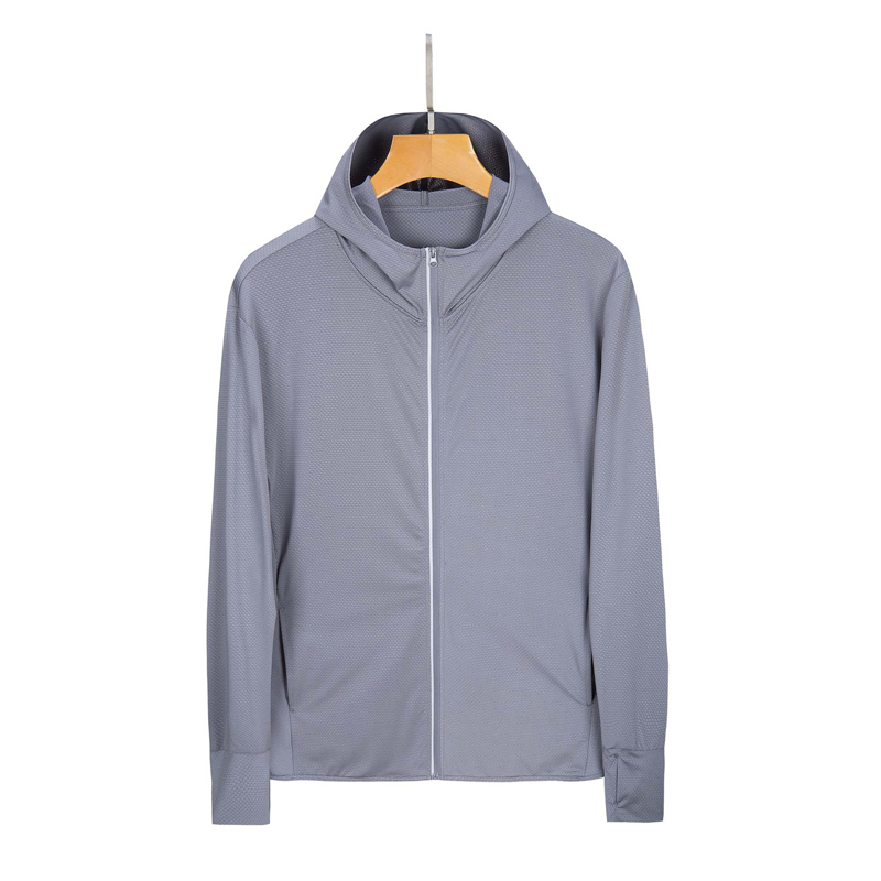 Оптовая продажа, Мужская простая футболка на молнии с логотипом на заказ, верхняя одежда с карманами и логотипом на заказ UPF50 + куртка с защитой от УФ/солнца