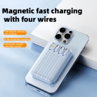 Banque d'alimentation portable à charge magnétique rapide 20W 5000mah 10000mah Quatre capacités de câbles Charge sans fil pour diverses montres