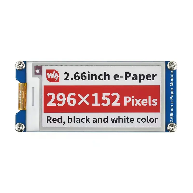 2.66 인치 전자 종이 전자 잉크 디스플레이 모듈 (B 296x152 레드 블랙 화이트 3 색 SPI)