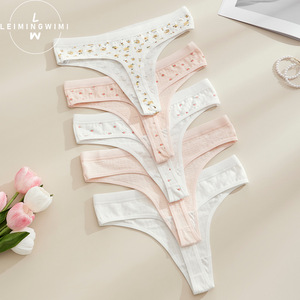 <span class=keywords><strong>Perizoma</strong></span> da donna sexy jacquard sottile, intimo femminile in cotone a vita bassa con fiocco, traspirante, taglie forti, stile seducente - Product Image 2