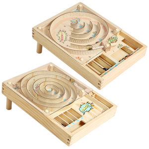 <span class=keywords><strong>Jeu</strong></span> <span class=keywords><strong>de</strong></span> labyrinthe en spirale en bois avec billes, plateau <span class=keywords><strong>de</strong></span> <span class=keywords><strong>jeu</strong></span> portable style flipper, jouet éducatif interactif familial pour enfants et adultes - Product Image 1