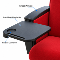 Chaise d'auditorium fixe avec tablette d'écriture pliable, revêtement en tissu, multicolore, pour salle de conférence, théâtre, salle de réunion, projet