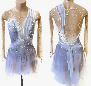 Robe de patinage <span class=keywords><strong>artistique</strong></span> personnalisée pour filles et adolescentes, robes de patinage sur <span class=keywords><strong>glace</strong></span> violettes, costumes de compétition, salle de bal, gymnastique et fitness pour femmes - Product Image 5