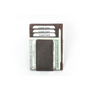 Logo personalizzato Dell'annata Della Mucca del Cuoio Genuino sottile Tasca Frontale RFID Blocco della carta di Supporto di Carta del raccoglitore Degli Uomini di Forte Magnete <span class=keywords><strong>Clip</strong></span> Dei Soldi del Cuoio - Product Image 5