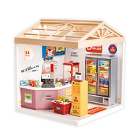 Blocs de construction miniatures pour mini-marché 24h/24, série Journal de la Mini-Ville, briques d'architecture, jouet