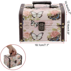 Boîte de rangement décorative en bois et cuir PU, idéale pour les bijoux et accessoires, personnalisable selon les besoins - Product Image 2