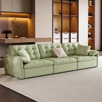 Canapé électrique convertible moderne trois places Cream Wind avec télécommande, multifonctionnel, zéro mur, confortable, en flanelle douce