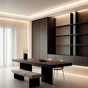 Custom Modular Italian Minimalist Modern Style Living Room Furniture <b>Wooden</b> <b>Storage</b> <b>Cabinet</b> - Product Image 3