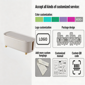 Boîte de rangement de câbles grande capacité avec couvercle, organiseur de multiprises de bureau <span class=keywords><strong>pour</strong></span> fils et chargeurs - Product Image 5