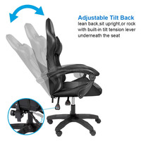 Chaise de bureau ergonomique moderne en cuir, empilable, pivotante, inclinable, pour salon, maison, école, ordinateur, jeux