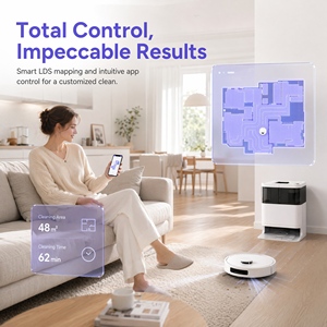 PD63S ULTRA Robot Vacuum <b>Mop</b> LDS Laser Navigation 20000Pa Dual Tank Smart App Control - Product Image 5
