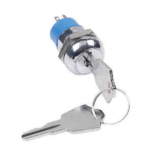 Interruptor de Llave Industrial de Alta Calidad, 3 Posiciones, 2 Polos, 5A/250VAC, IP66, 19mm, Reinicio Momentáneo, Metálico - Product Image 1