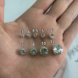 水晶白色<span class=keywords><strong>3</strong></span>-12毫米玻璃水钻爪DIY服装装饰手工缝制四耳灯饰玻璃珠配件 - Product Image 3
