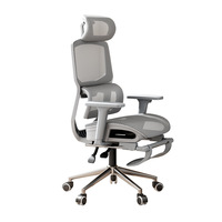 Chaise de bureau ergonomique moderne en tissu avec accoudoirs 3D, confortable pour une longue séance assise à domicile