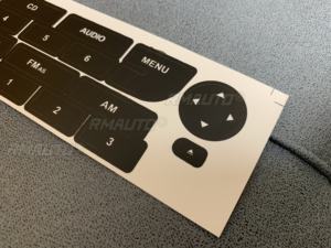 Nouvel autocollant de réparation pour boutons de radio de voiture Fiat Grand Punto, autocollants de réparation pour boutons usés et décollés de la radio stéréo, noir - Product Image 4