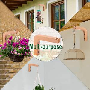 Crochets muraux en bois cintres de plantes suspendus muraux d'intérieur pour jardinières lanternes support de fleur carillons éoliens bois Burly - Product Image 5