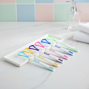Factory Supply Cheap Soft Silicone/Plastic <strong>Rubber</strong> <strong>Tongue</strong> Brush Scraper <strong>Cleaner</strong> Eco-Friendly Reusable - Product Image 1