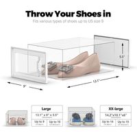 Große Schuh ablage box Stapelbarer Schuh-Organizer aus klarem Kunststoff für platzsparende faltbare Schuh regale im Schrank