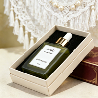 Flacon compte-gouttes de luxe en verre dépoli vert avec bouchon doré brillant, flacon vide carré pour sérum de soin et huile essentielle pour le visage