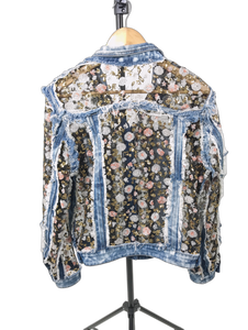 Giacca Vintage Y2K Streetwear da <span class=keywords><strong>donna</strong></span> in Denim lavato con pizzo <span class=keywords><strong>a</strong></span> <span class=keywords><strong>fiori</strong></span> dolci Prendas De Vestir da <span class=keywords><strong>donna</strong></span> - Product Image 2