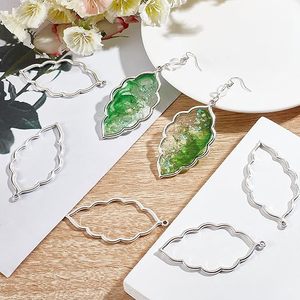 Pendentifs <span class=keywords><strong>en</strong></span> alliage à dos ouvert <span class=keywords><strong>en</strong></span> forme de feuille pour la création de <span class=keywords><strong>porte</strong></span>-clés DIY avec fleurs pressées <span class=keywords><strong>en</strong></span> <span class=keywords><strong>résine</strong></span> - Product Image 4