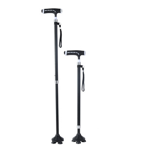 ไม้เท้าเดินป่าแบบยืดหดได้ ทำจากอลูมิเนียมอัลลอยด์ ป้องกันการลื่น พร้อมไฟส่องสว่าง สำหรับผู้สูงอายุ - Product Image 4