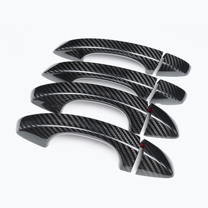 Shasha - Accesorios para Automóviles, Moldura Exterior para Manija de Puerta de Fibra de Carbono Real para Seat 2017 2018 2019 2020 - Product Image 1