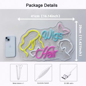 Wigs & Hair Letreros Neon LED dimmable USB powered ambient <b>light</b> store <b>window</b> decoration <b>light</b> street indicator <b>light</b> Customized - Product Image 1