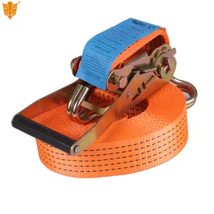 2" 2000kg 100% Polyester Cargo Lashing Strap With Ratchet Strap Cargo Ratchet Belt Strap Tie Down Ratchets