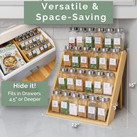 Étagère à épices en bambou à 3 niveaux écologique pour pot d'assaisonnement en bois de cuisine Organisateur de stockage Installation de type debout pour un usage domestique