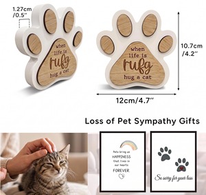 Custom Wooden Cat Paw <b>Memorial</b> <b>Plaque</b> Handmade Rustic Home Decor Sympathy Gift for Pet Love and Memory - Product Image 2