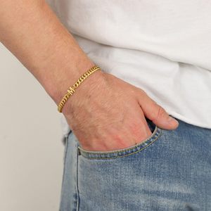 CAIOOCHE Bracciale Cubano Unisex con 26 Lettere, Catena Magica in Acciaio Inossidabile Elettroplaccato, Resistente allo Sbiadimento, Regalo per Coppie - Product Image 2