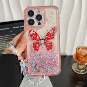 Custodia per Telefono a 3 Strati con Gradiente per <span class=keywords><strong>Honor</strong></span> X9D/X70/400 Pro/X7D/400 Smart/Magic 7 Pro/X6C/X9C, <span class=keywords><strong>Cover</strong></span> Antiurto con Glitter a Farfalla - Product Image 6