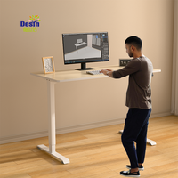 Bureau d'étude électrique moderne pour la maison et le bureau, réglable en hauteur avec 2 moteurs, pour position assise ou debout, avec structure métallique