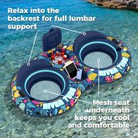 Bouée gonflable personnalisée pour 2 personnes, transat flottant pour rivière, piscine, lac, fête aquatique et divertissement