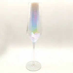Großhandel galvanik böhmischen farbigen schaft diamant champagner glas