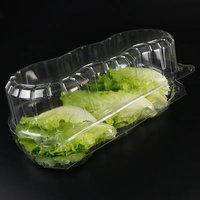 Emballage sous blister de conteneur de laitue à clapet personnalisé en plastique transparent emballage de conteneurs en plastique à charnière transparent pour la laitue