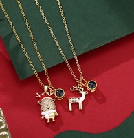 Collier tendance en forme d'oiseau en acier inoxydable plaqué or avec zircon pour les occasions de fête des enfants
