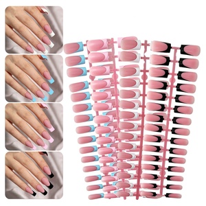 Oferta Especial: Set de 60 <span class=keywords><strong>Uñas</strong></span> Postizas Francesas Cuadradas, <span class=keywords><strong>Uñas</strong></span> Acrílicas de Cobertura Completa <span class=keywords><strong>para</strong></span> Manos y <span class=keywords><strong>Pies</strong></span> - Product Image 3