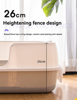 Toilette ouverte extra-large anti-éclaboussures Kitty spacieuse en plastique outil de nettoyage pour animaux de compagnie concept ouvert accessoire de litière pour chat