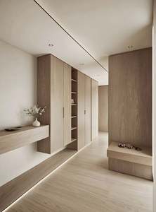 Dressing sur mesure de style européen moderne pour appartements et villas, réglable pour une utilisation hôtelière, panneau en contreplaqué, bois - Product Image 2