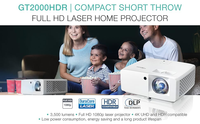 Projecteur laser Optoma GT2000HDR ultra-compact à courte focale Full HD DLP 3500 lumens compatible 4K pour les entreprises et l'éducation